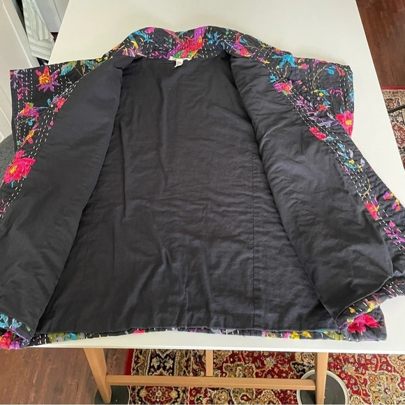 Anthropology Andersen & Lauth Poncho Vest Jacket Quilted OS Lagenlook Art Wear - Picture 8 of 11